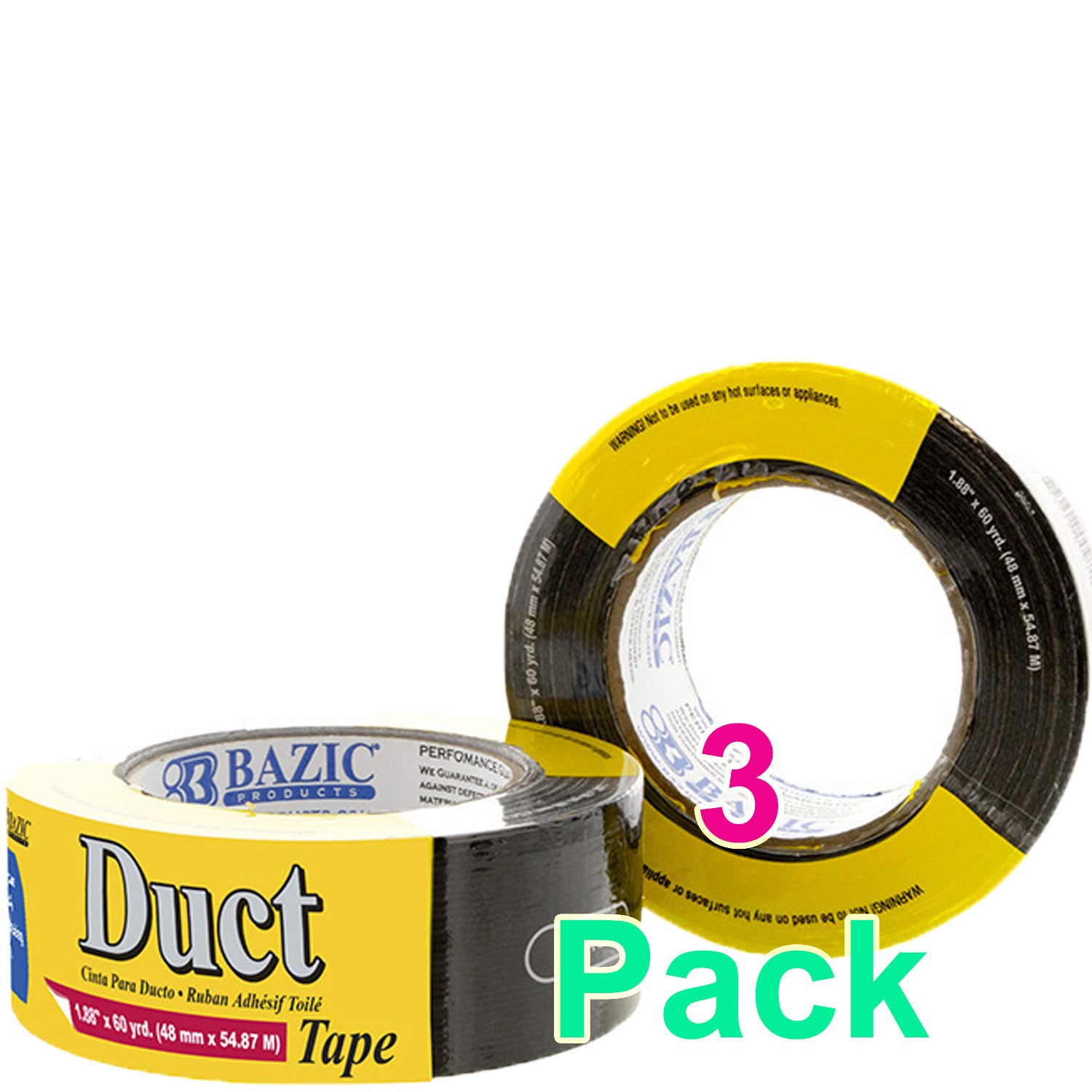 Black Colored Duct Tape DURABLE 1.88" X 60 Yards