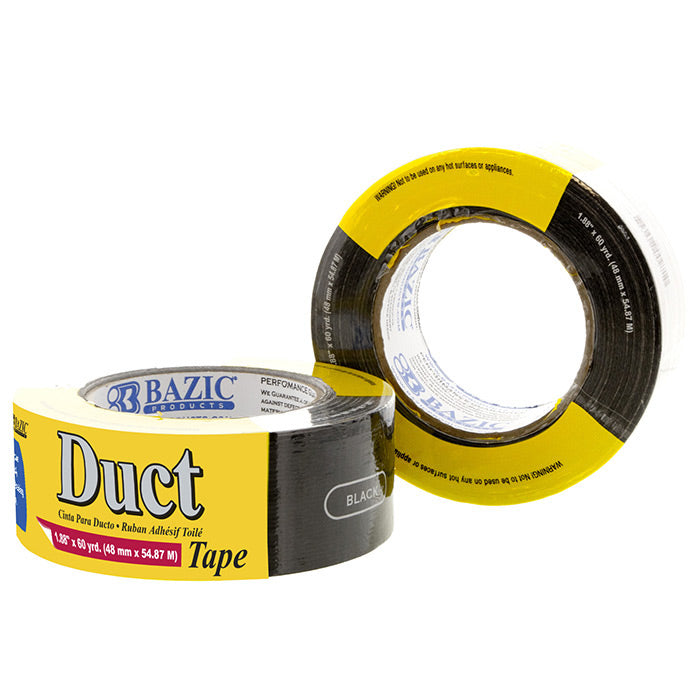 Black Colored Duct Tape DURABLE 1.88" X 60 Yards