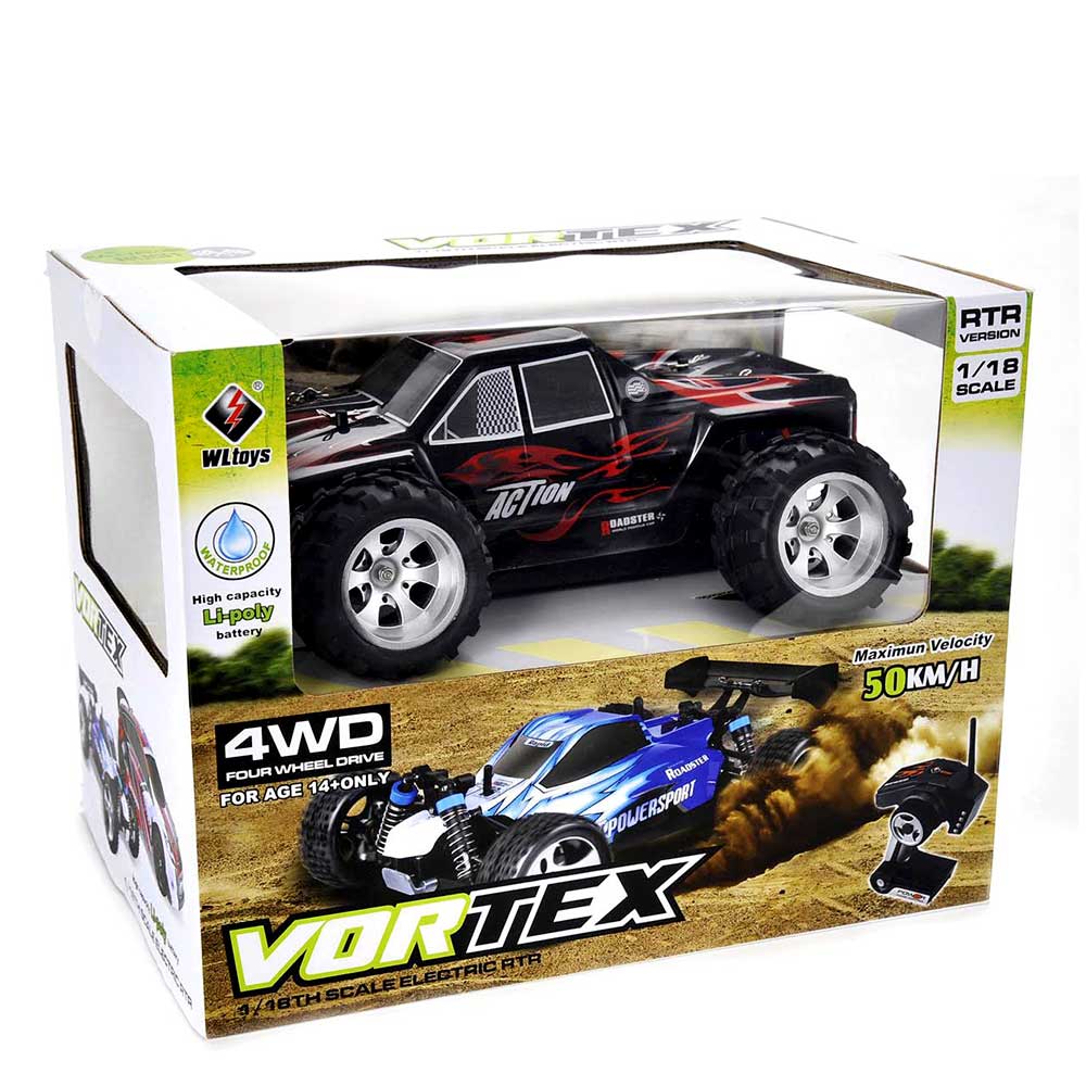 1:18 RC 2.4Gh 4WD Remote Control Off-Road Truck | Black