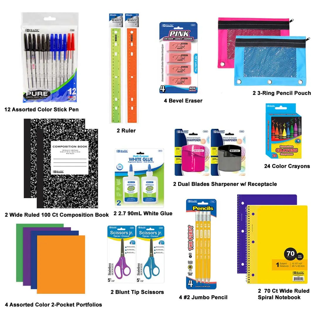 Back To School Bundle Kit For Kids | 62 Piece G8Central