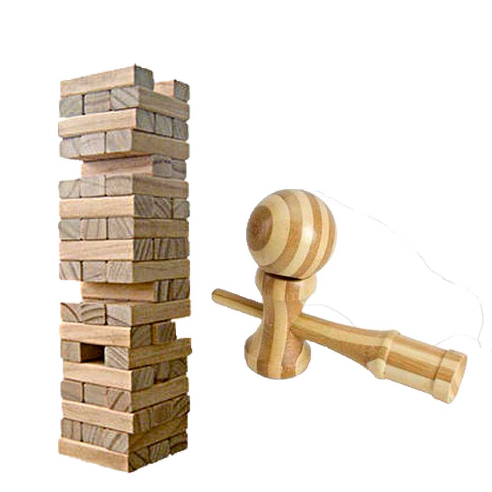 Tumbling Blocks &amp; Kendama Game Combo Set G8Central