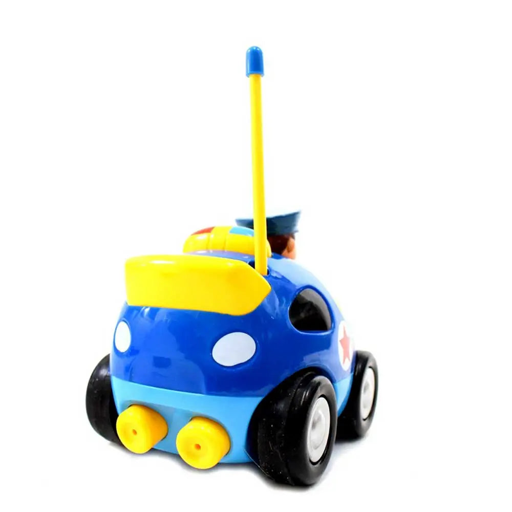 4" Cartoon RC Police Car Remote Control Toy for Toddlers | Blue G8Central