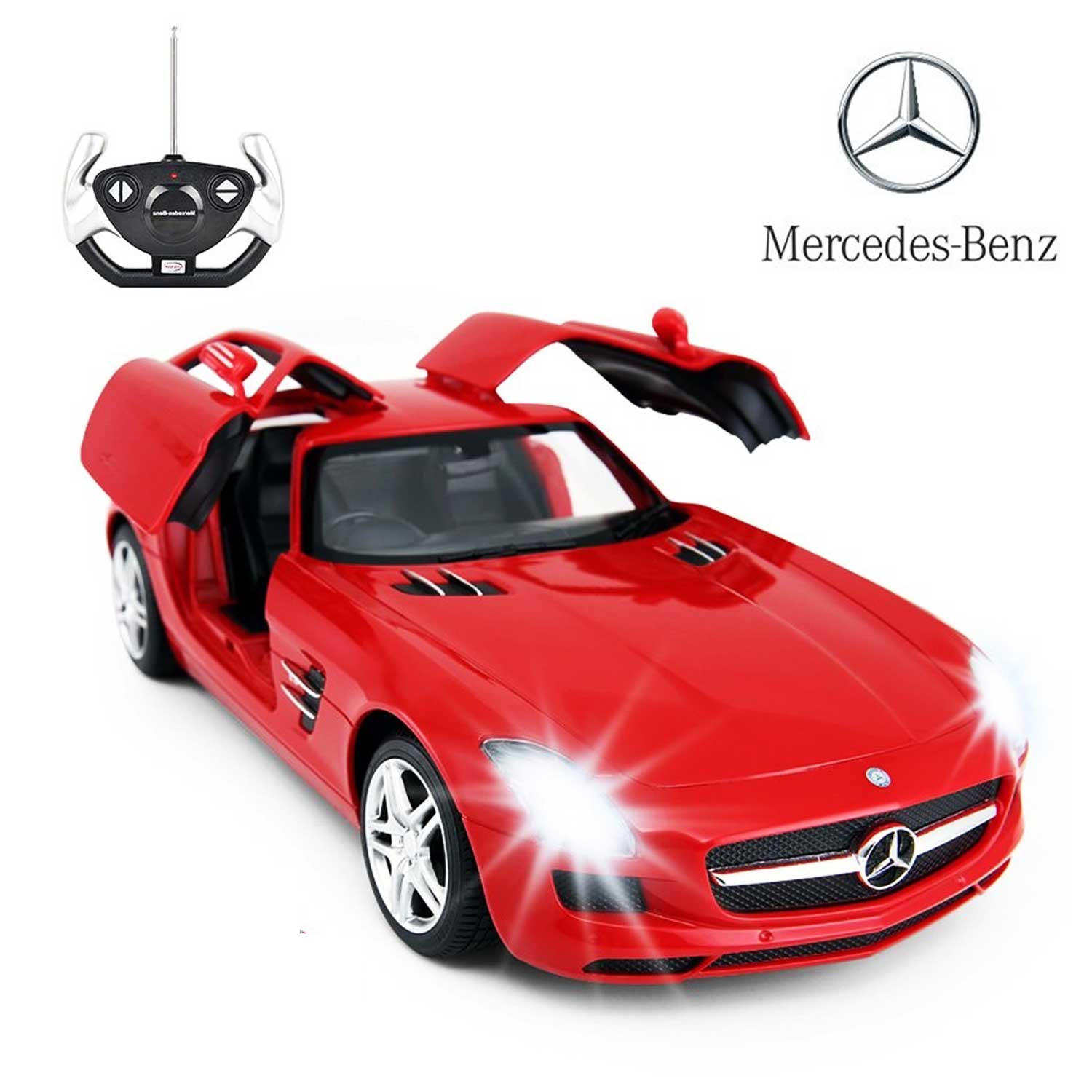 RC Mercedes Benz SLS With Open Doors And Lights | Scale 1:14 (RED)