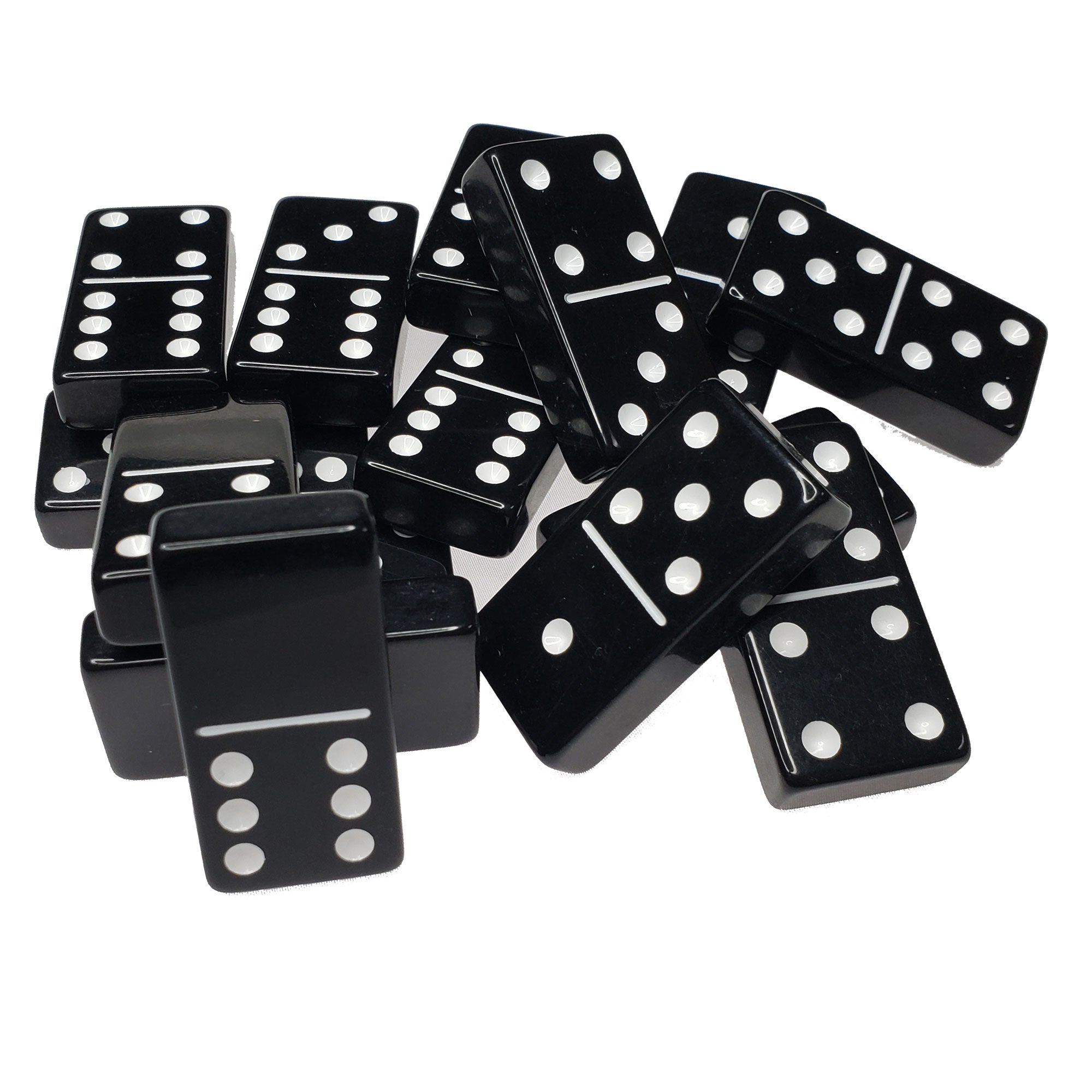 Premium ACRYLIC Double 6 JUMBO Dominoes Set Game | BLACK