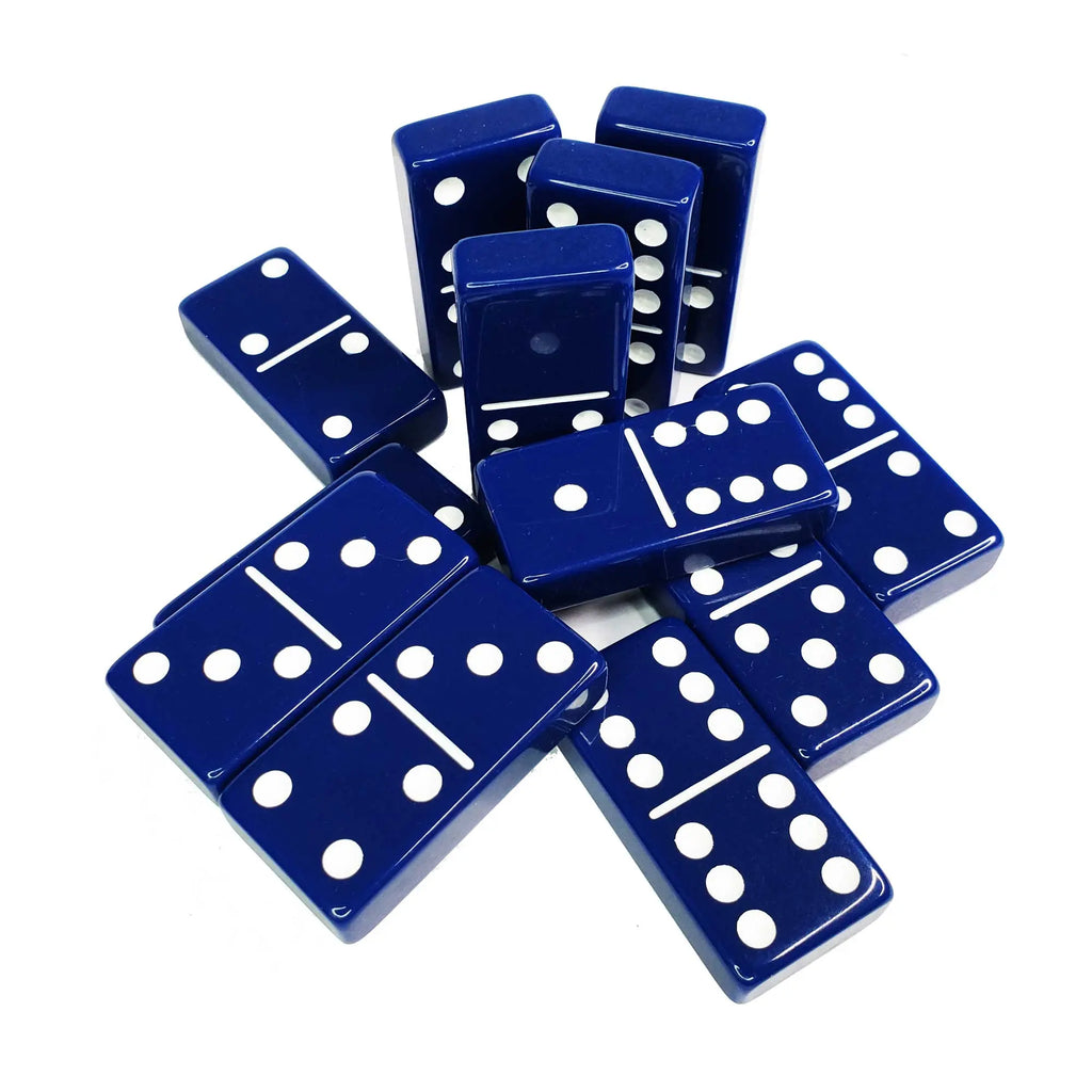 Premium ACRYLIC Double 6 JUMBO Dominoes Set | BLUE G8Central