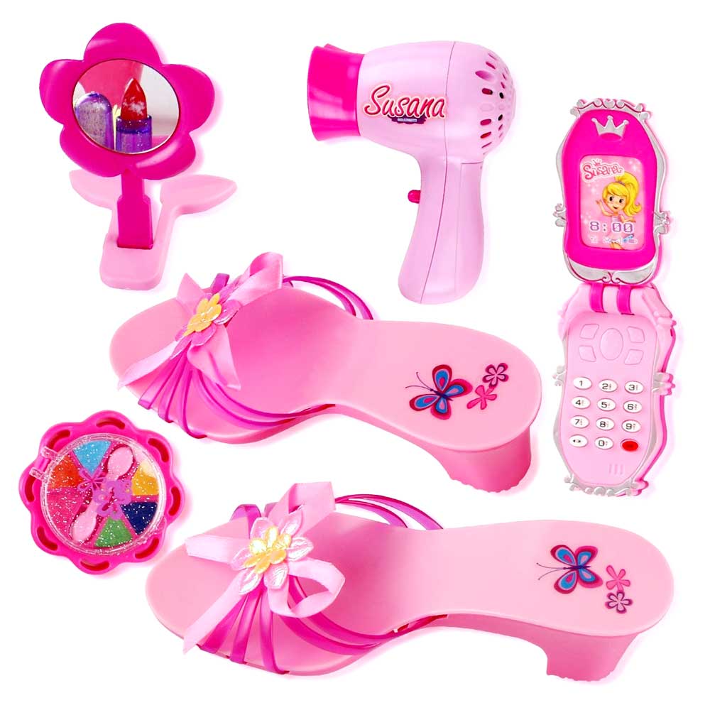 Princess Beauty Play Set With Hair Dryer, Shoes, And Accessories G8Central