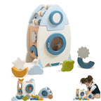 Montessori Educational Train or Rocket Toys Baby Busy Box Calculate Graphic Cognition Toys for Children Wooden Toys for Kids Baby Gift G8Central.com