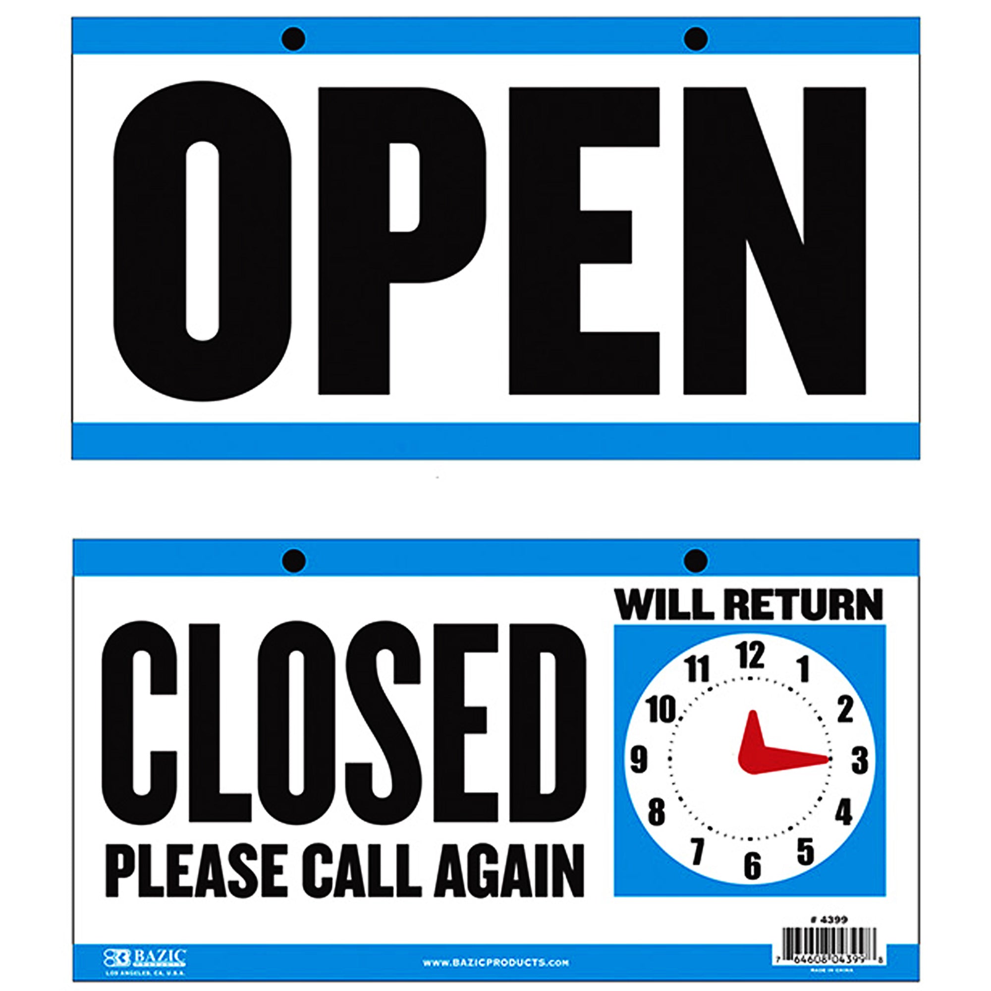  "OPEN" sign on back.