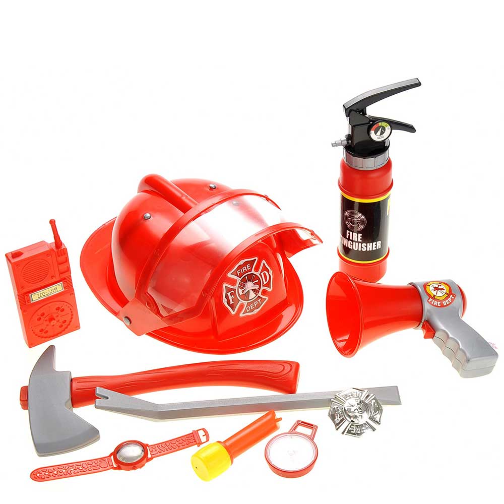 Fireman Gear Play Set For Kids With Helmet And Accessories