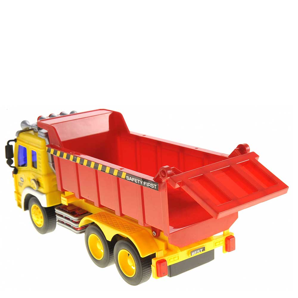 Friction Powered Dump Truck Toy With Lights And Sound